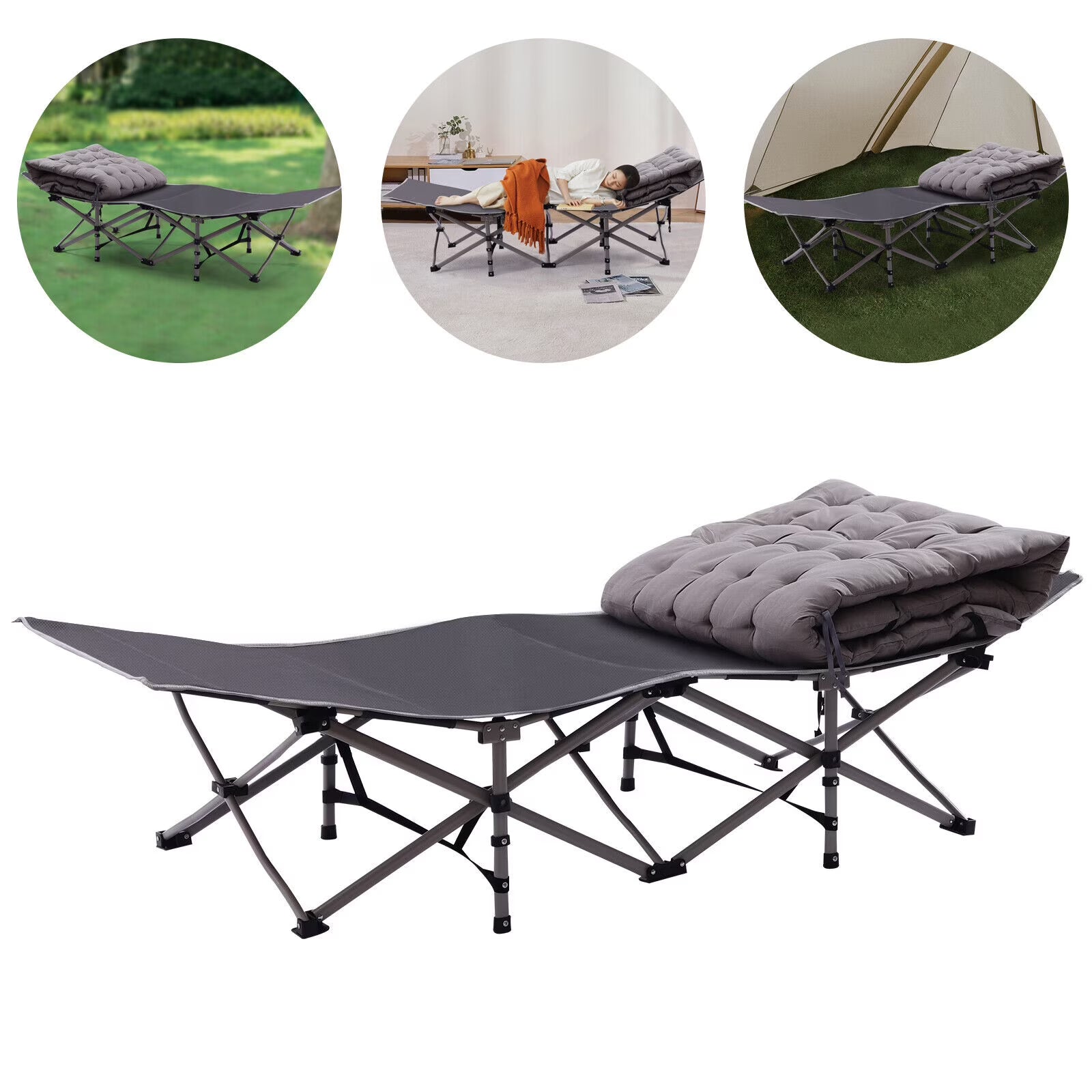 Folding Camping Cot with Mattress G505614