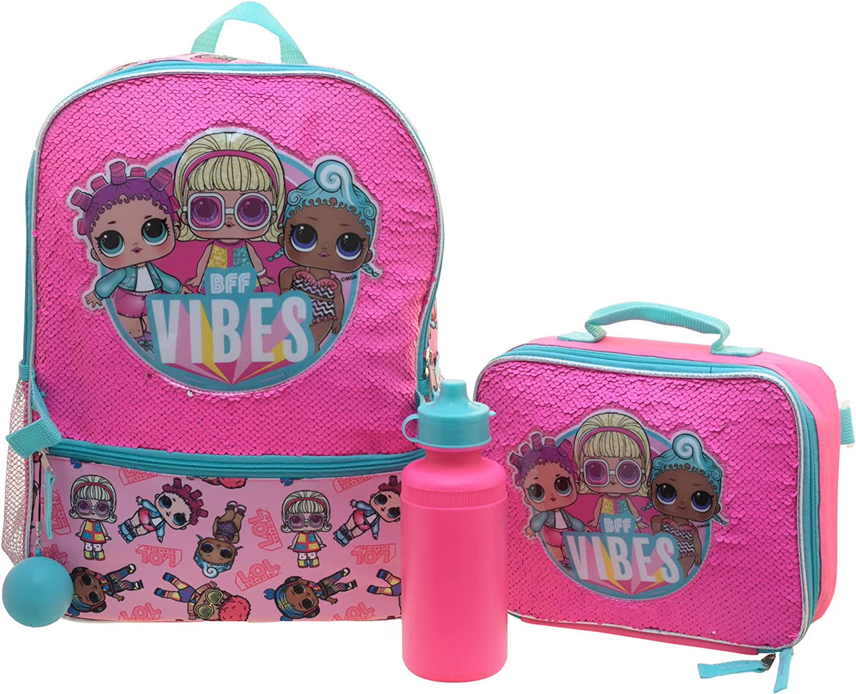 Turquoise Rainbow 4 Piece Backpack Set with Lunch Bag S930