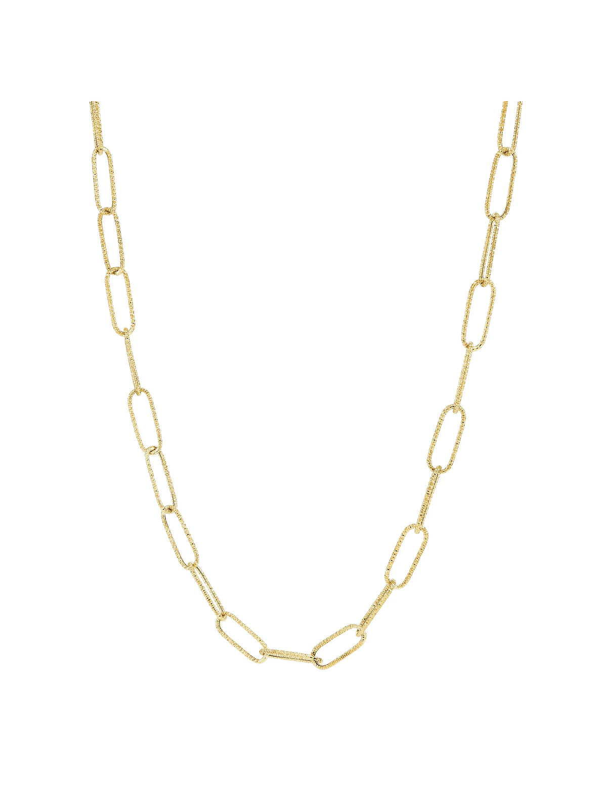 4.3mm Textured Paperclip Chain Necklace in 10kt Yellow Gold, 18" S50112