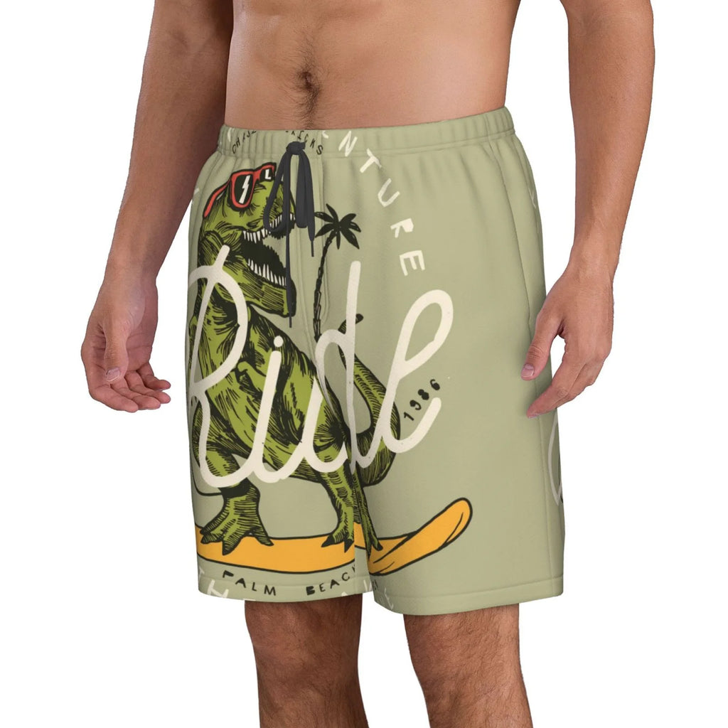 Vintage Hawaiian Casual Summer Beach Shorts with Pockets Z4885