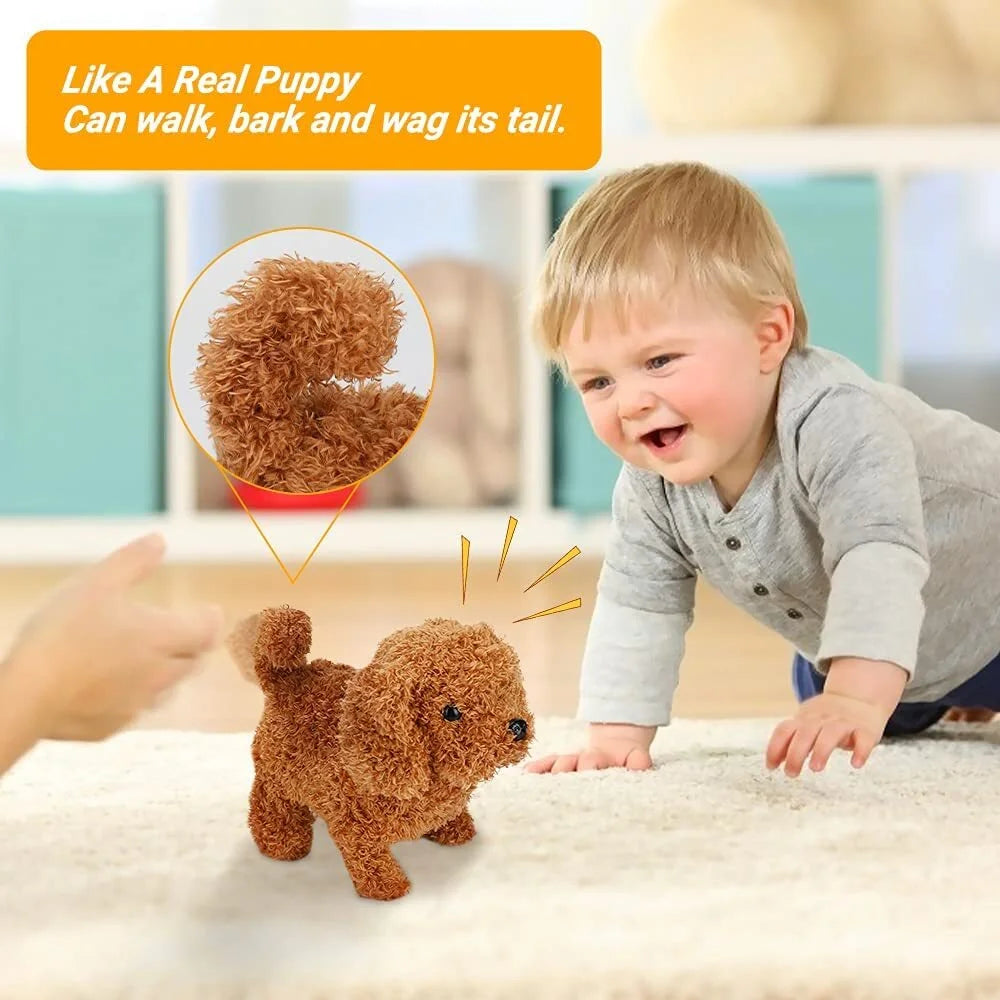 Electronic Plush Toy Dog with Tail Wagging, Walking and Barking Y873