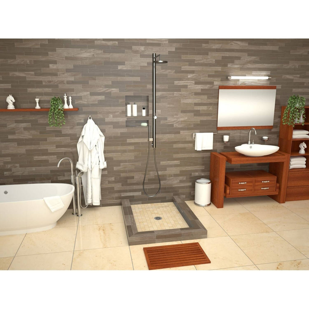 Triple Curb Shower Pan with Center Drain P5533