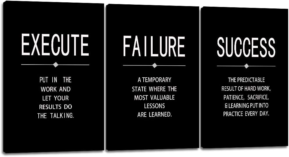 3Pcs Framed Motivational Wall Art Canvas Prints J2896