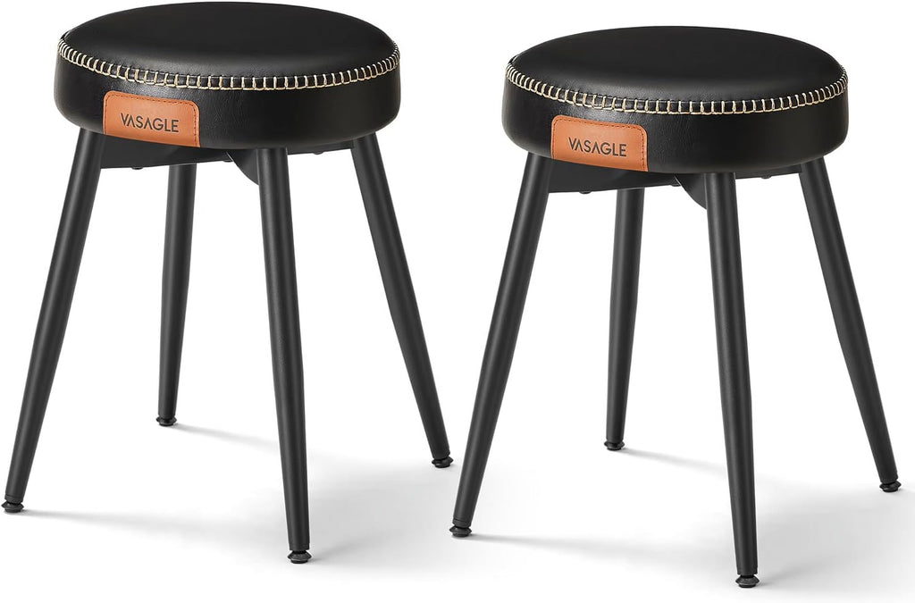 Ink Black Upholstered Dining Stools Set of 2 O7887