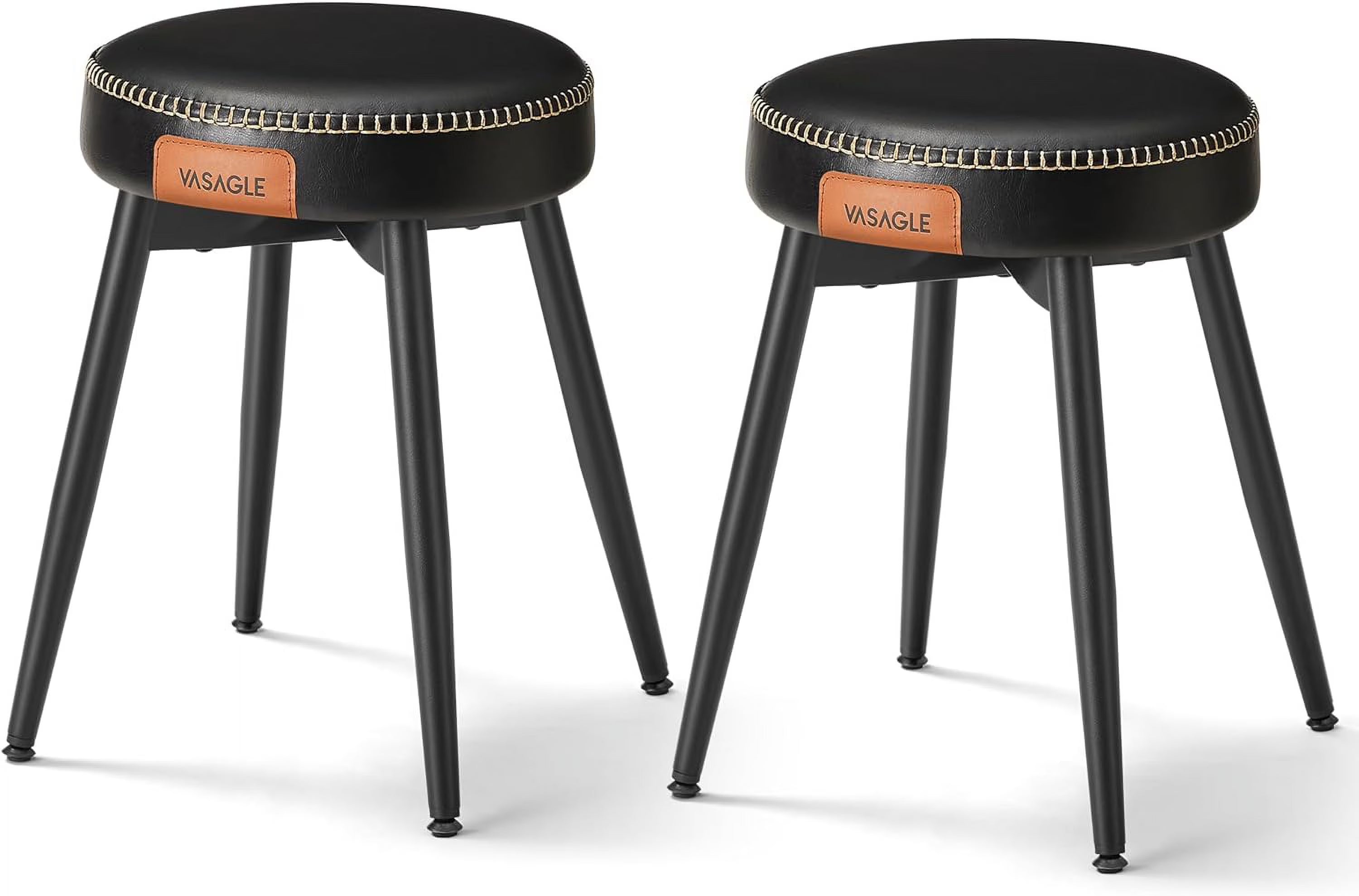 Ink Black Upholstered Dining Stools Set of 2 O7887