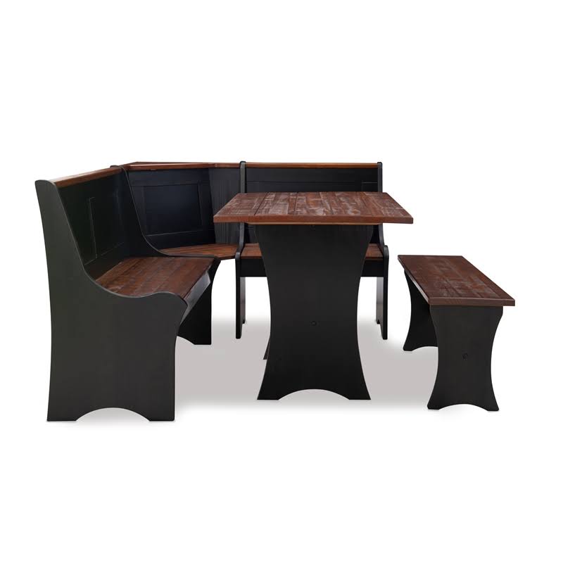 Black Solid Wood Dining Nook W469003