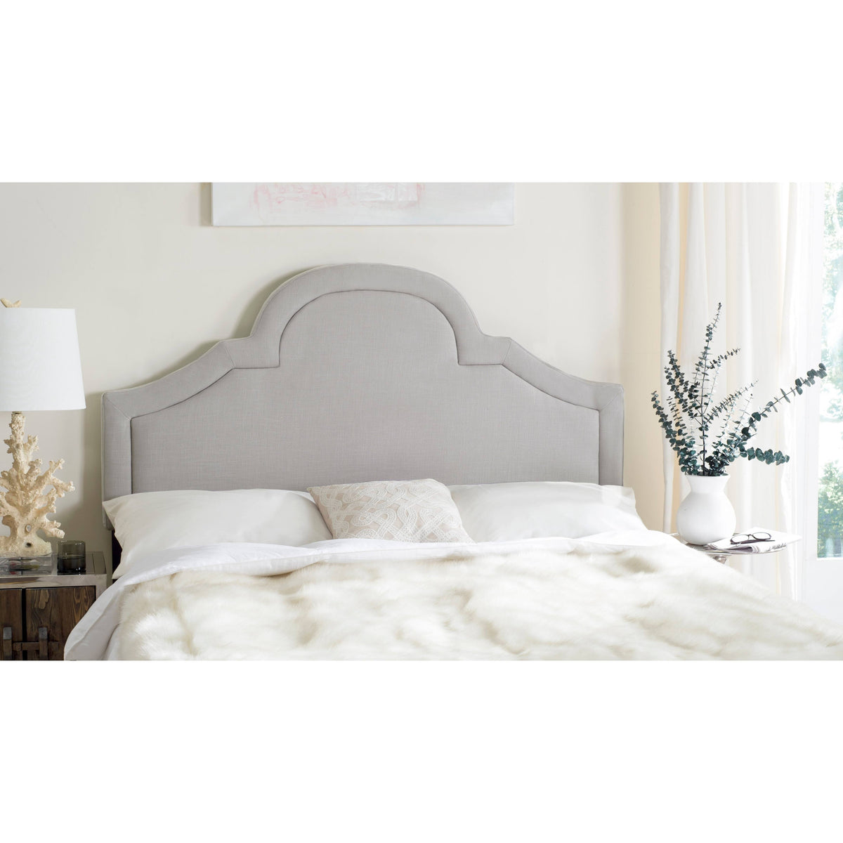 Arched Headboard Grey King D693