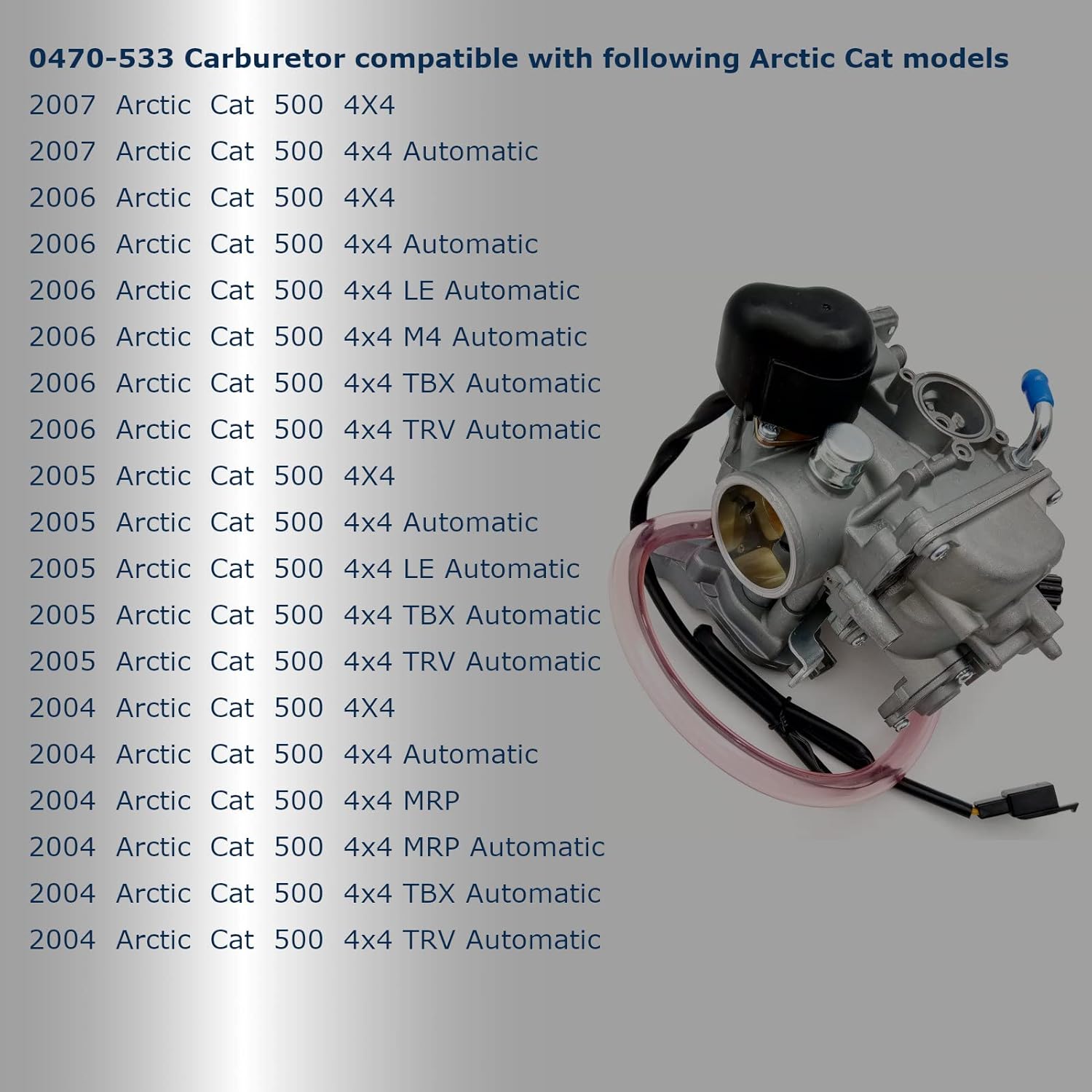 Carburetor Compatible with Arctic Cat 500cc ATV 4X4 2004 2005 2006 2007 Pack of 2 Q706