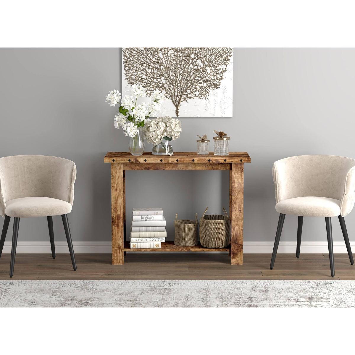 Brown Reclaimed Wood Console Table R812