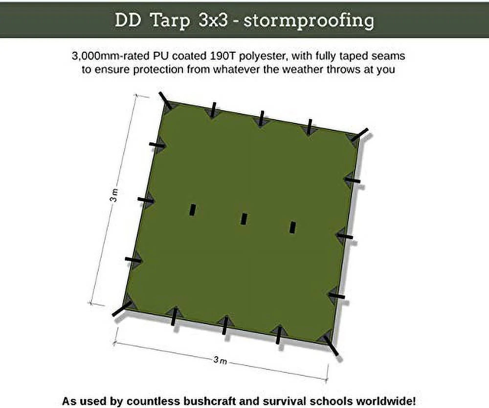 Olive Green Waterproof Rainfly Tarp Tent Shelter Y3033