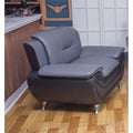 Black/Grey Faux Leather Chair S705165
