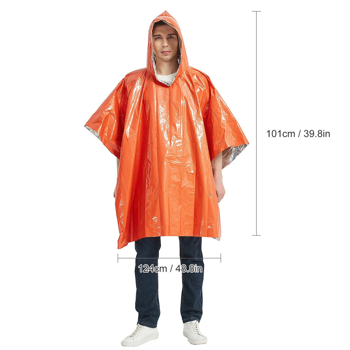 Waterproof Thermal Poncho Raincoat with Sleeping Bag and Tent Shelter O419