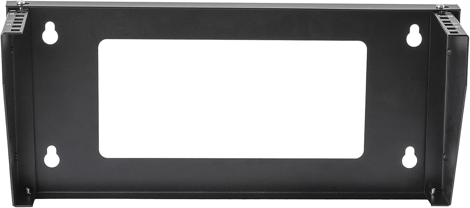 2U Wall Mount Rack Vertical Patch Panel Bracket Shelf Black R16699