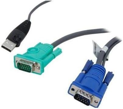 Bonded KVM Cable USB VGA 10 Feet Pack of 2 D15108