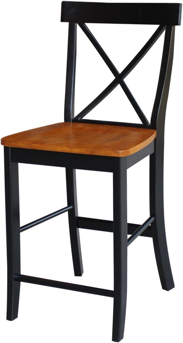 X Back Stool Barstool 24 inch Pecan R171