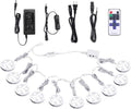 Under Cabinet LED Puck Lights with Wireless RF Remote Control, Hardwired & Wall Plug in, Daylight White, Pack of 2 V84637