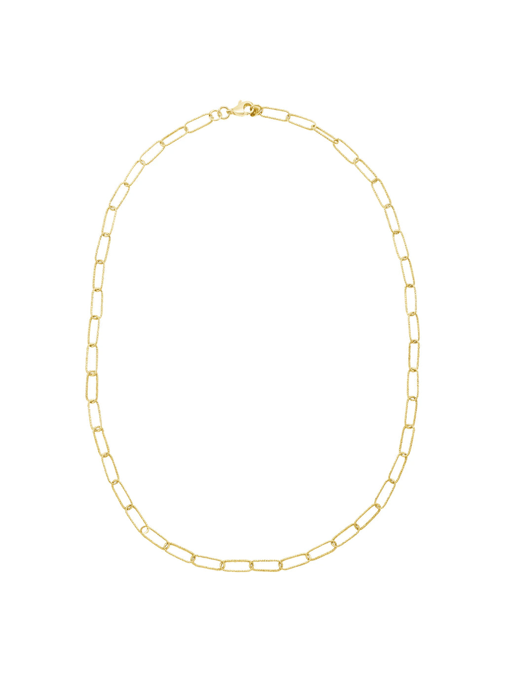 4.3mm Textured Paperclip Chain Necklace in 10kt Yellow Gold, 18" S50112