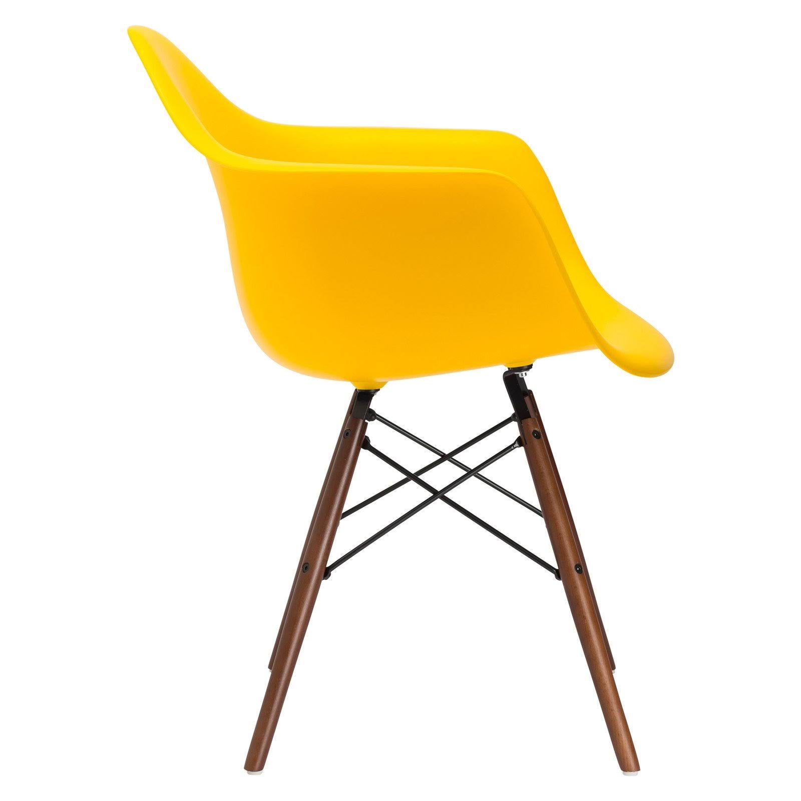 Yellow Arm Chair with Walnut Leg O814