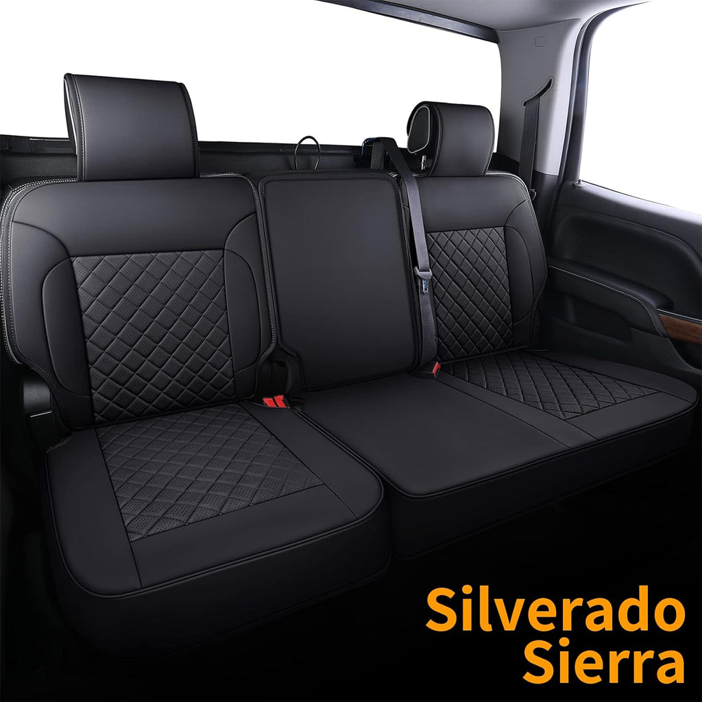 Black Faux Leather Seat Covers Full Set C357530