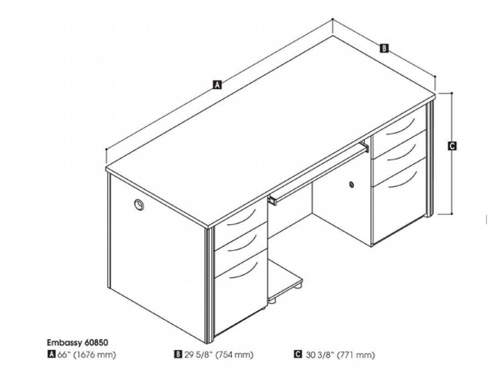 Tuscany Brown Executive Desk Kit B928