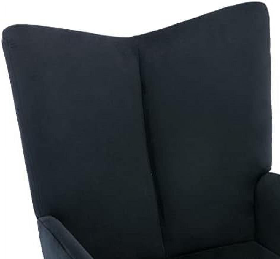 Cream Velvet Upholstered Accent Chair with Ottoman G20216