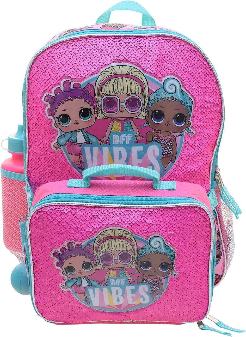 Turquoise Rainbow 4 Piece Backpack Set with Lunch Bag S930