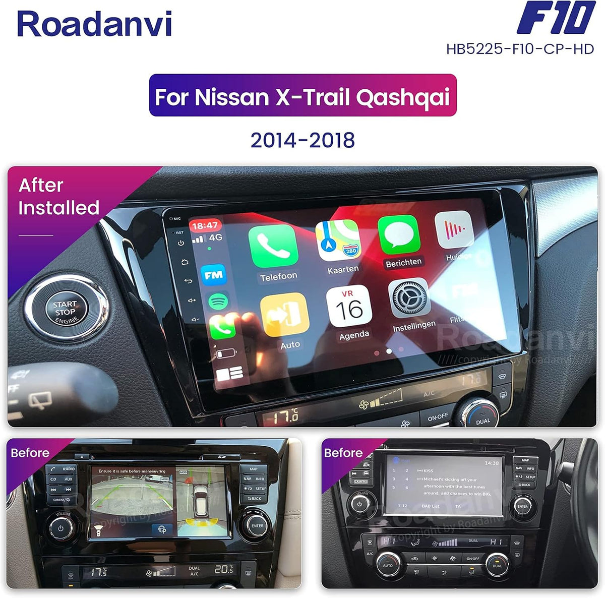 Car Stereo Bluetooth Head Unit with 1280x720 IPS Touch Screen P66936