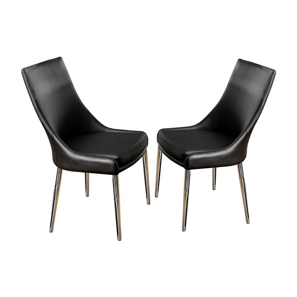 Faux Leather Dining Chair in Black (Set of 2) C3114