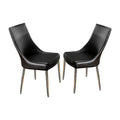 Faux Leather Dining Chair in Black (Set of 2) C3114