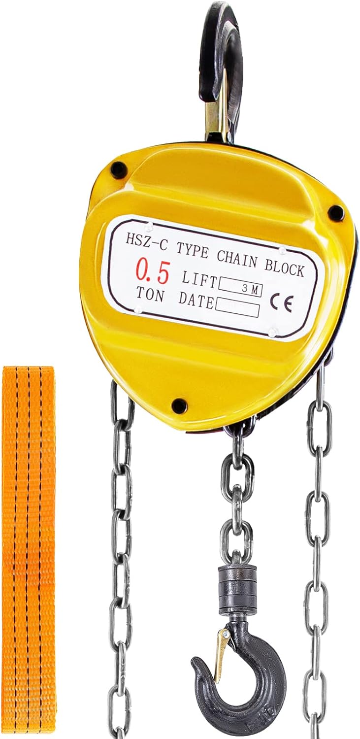 Chain Hoist 1100lbs 10ft Yellow Pack of 2 R94762