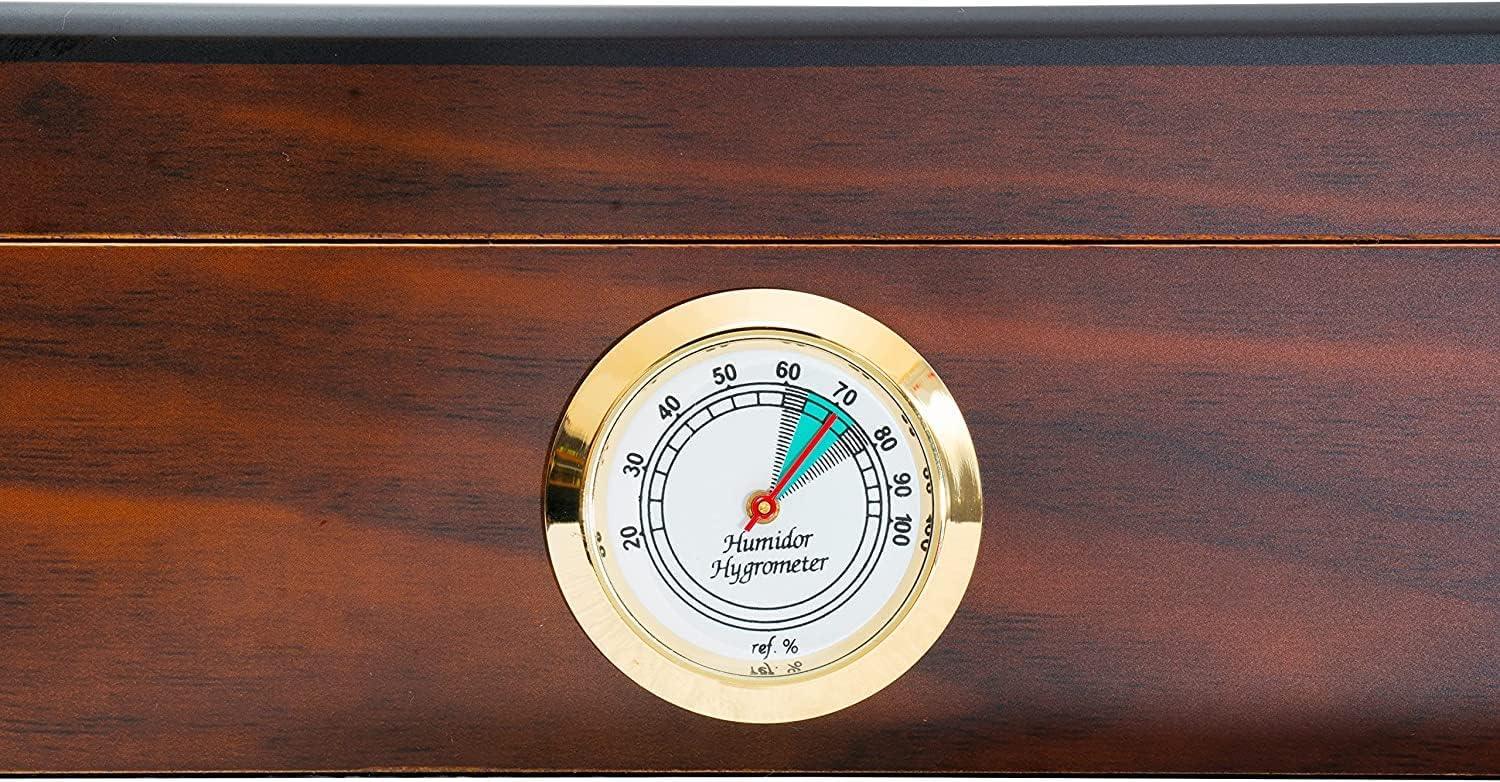 Walnut Spanish Cedar Box with Hygrometer and Humidifier, Pack of 2 Q8742
