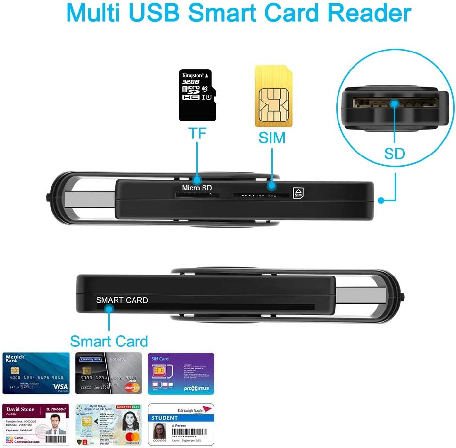 USB Smart Card Reader with SDHC/SDXC/Micro SD Card Slot C92109