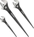 3-Piece Adjustable Construction Spud Wrench Set, 8-inch, 10-inch, 12-inch, Black Oxide Finish, Forged Cr-V O356