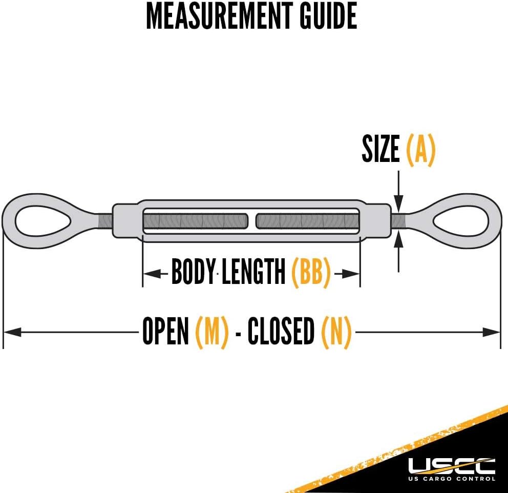 5/8 Inch x 6 Inches Galvanized Eye and Eye Turnbuckles Pack of 2 O30908