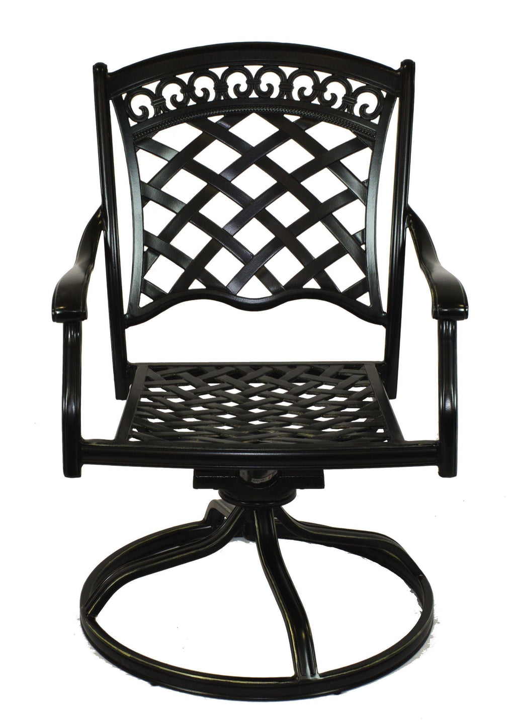 Black Cast Aluminum Outdoor Swivel Rockers - Set of 2 Y668008