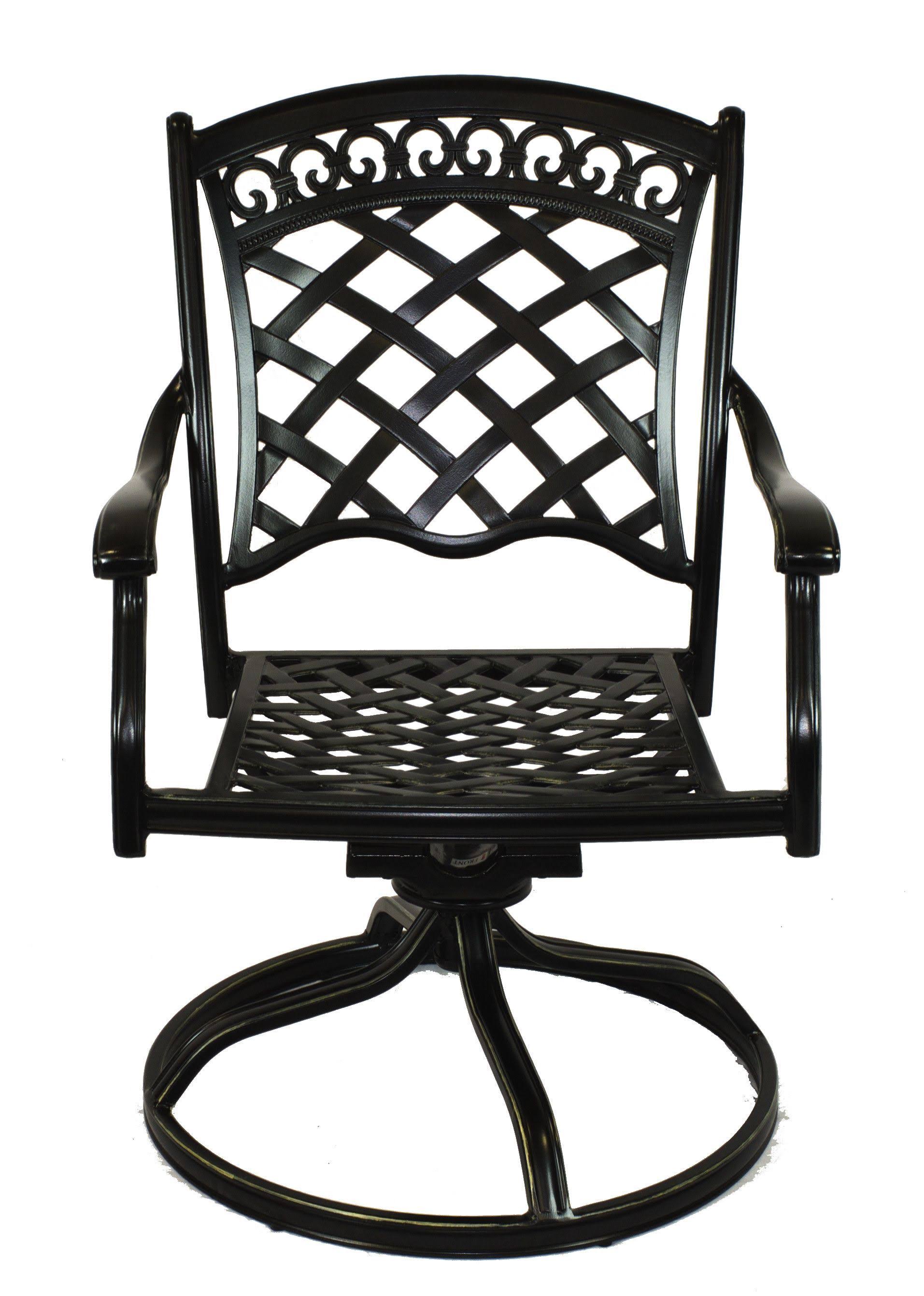 Black Cast Aluminum Outdoor Swivel Rockers - Set of 2 Y668008