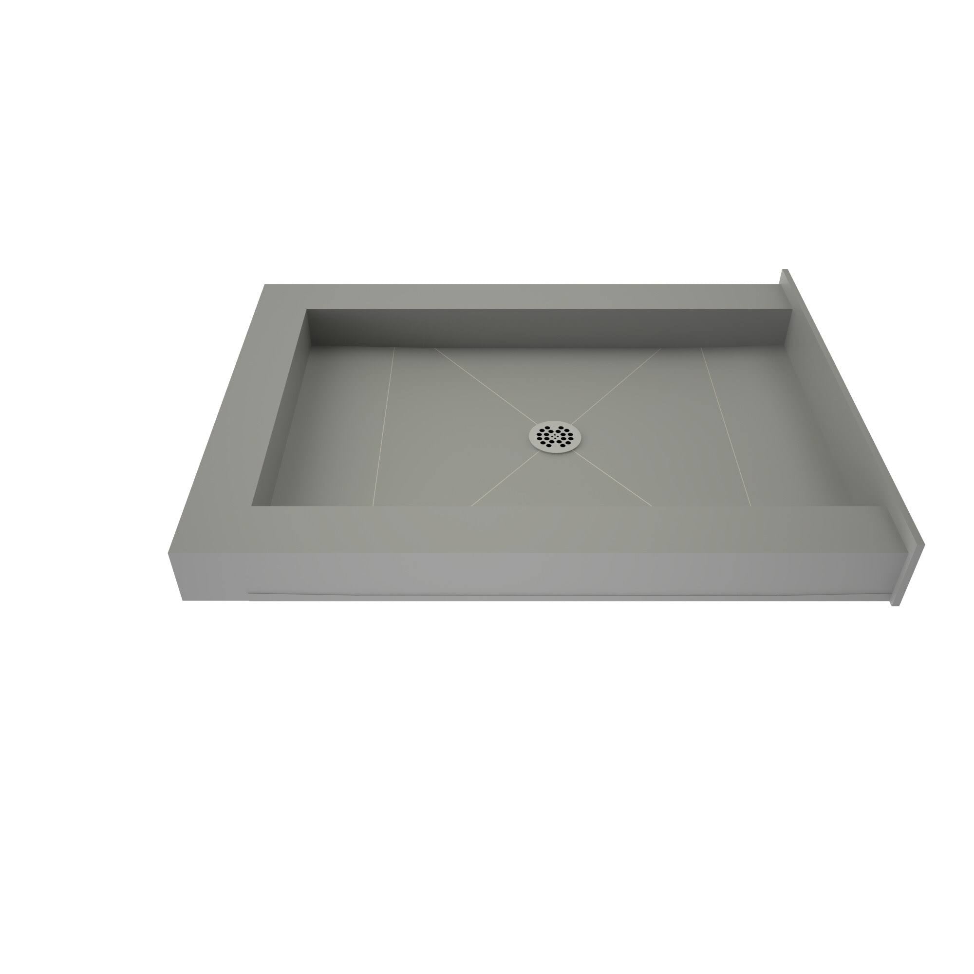 Triple Curb Shower Pan with Center Drain P5533