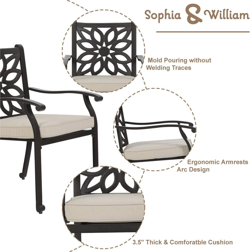 5 Pieces Patio Dining Set with 4 Chairs and 1 Square Table P2103
