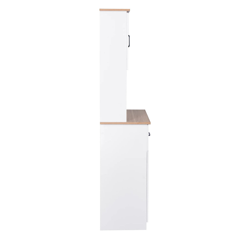 White Tall Wooden Kitchen Cabinet with 2 Drawers Y72880