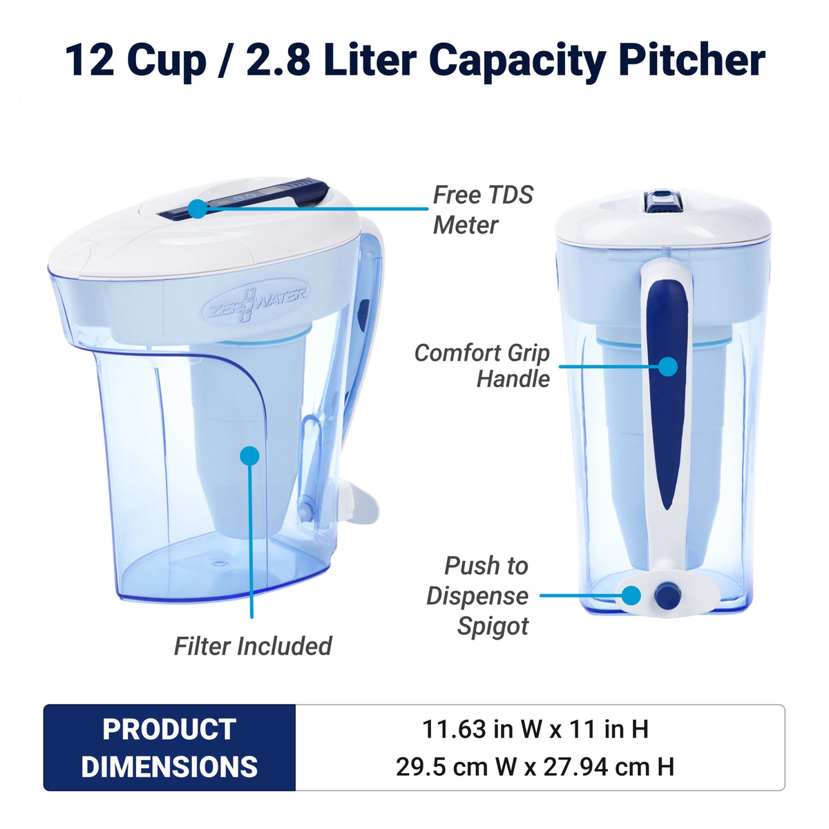 12 Cup Water Filtration Pitcher S207958