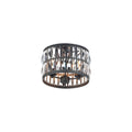 3 Light Flush Mount Black Finish I9745