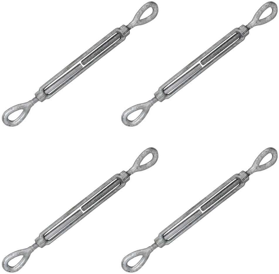 5/8 Inch x 6 Inches Galvanized Eye and Eye Turnbuckles Pack of 2 O30908