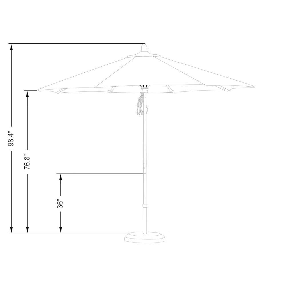 9 ft. Wood Market Umbrella Pulley Open K94149