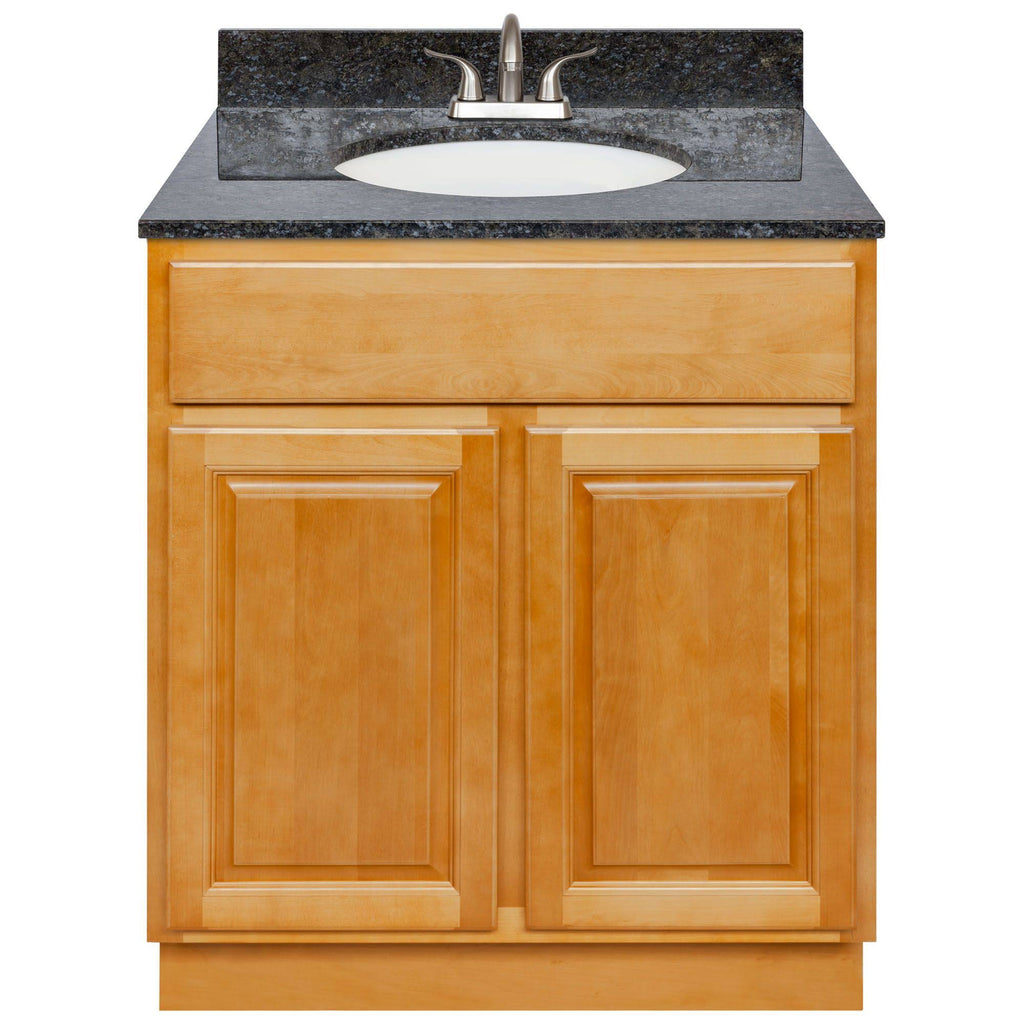 Vanity with Blue Butterfly Granite Top and Faucet B414
