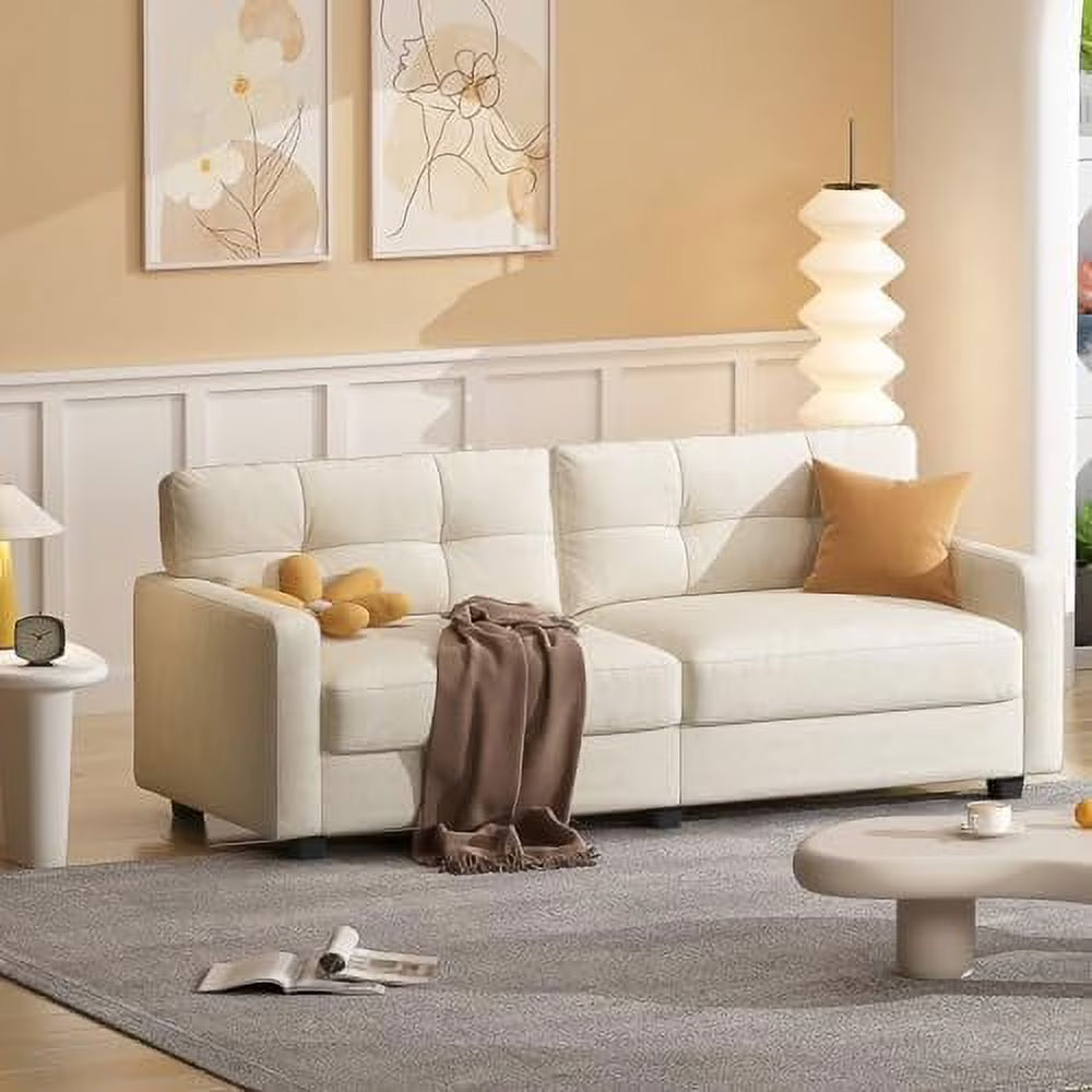 Velvet Fabric Loveseat Sofa with Solid Wood Frame C7151