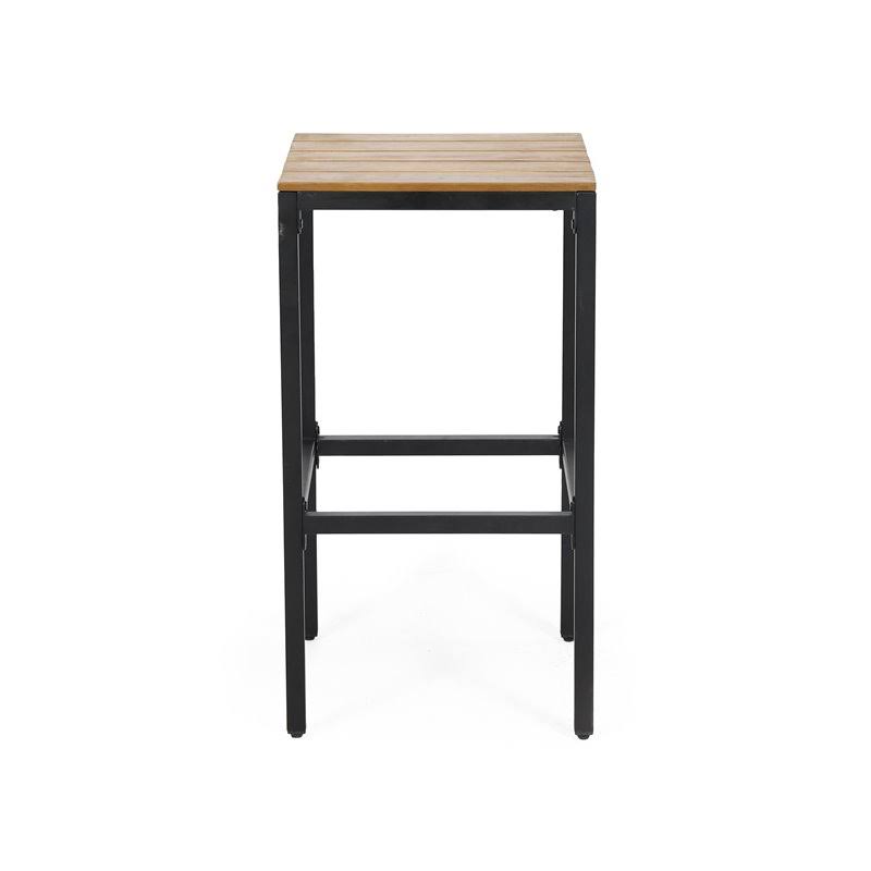 Acacia Wood Bar Stools Set of 2 Teak/Black S136