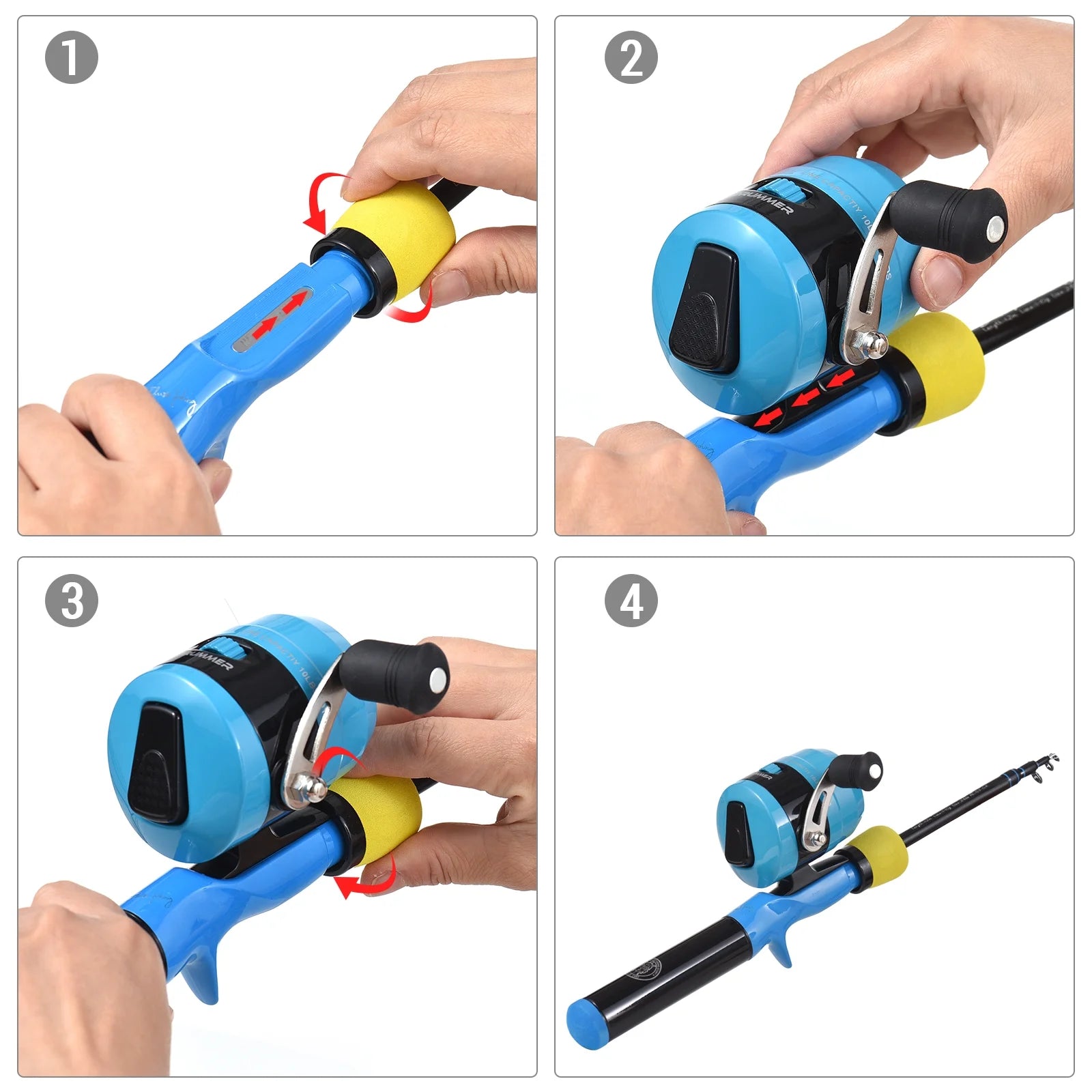 47'' Telescopic Rod and Reel Combo with Tackle Box Q490