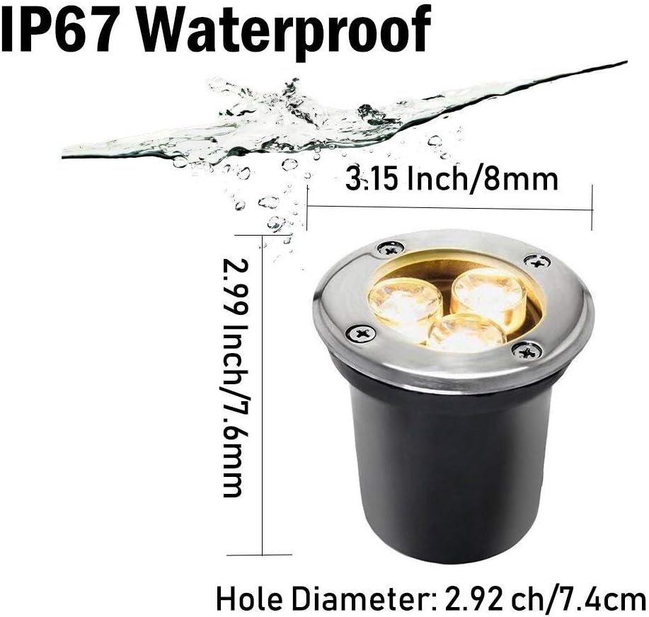 Warm White 6 Pack 3W LED Landscape Well Lights J24887