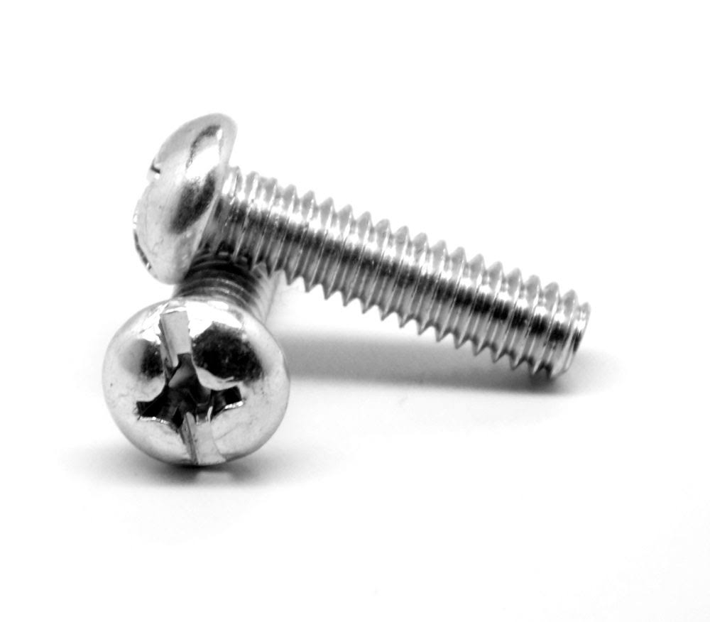 12-24 x 3/8 Coarse Thread Machine Screw Combo Pan Head Low Carbon Steel Zinc Plated A6368