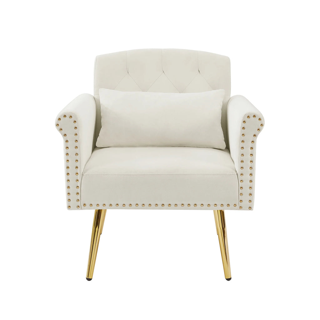 Velvet Armchair with Metal Legs K365